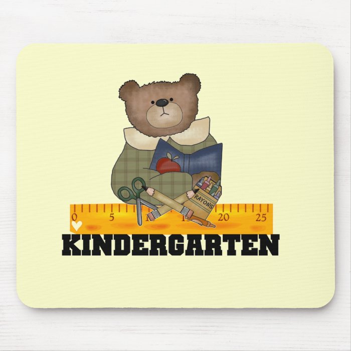 Bear with Ruler Kindergarten Tshirts and Gifts Mouse Pads