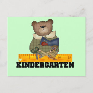 Bear with Ruler Kindergarten Tshirts and Gifts Postcard