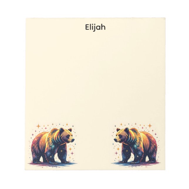 Bear With Stars Notepad (Front)