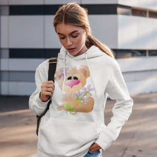 Bear With Sunshine Flowers Hoodie