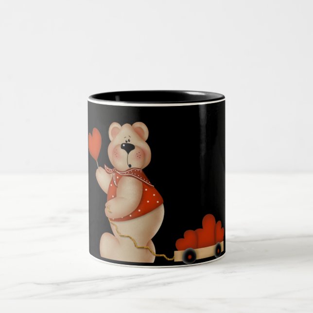 Bear with Wagon of Hearts Mug (Center)