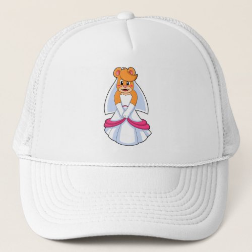 Bear with Wedding dress  Veil Trucker Hat