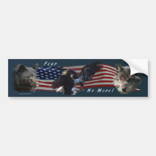 Bear, Wolf, Eagle, US Flag Patriot Bumper Sticker