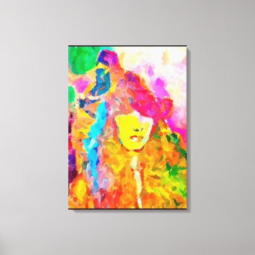 Bear Woman Abstract Animal Art Canvas Print