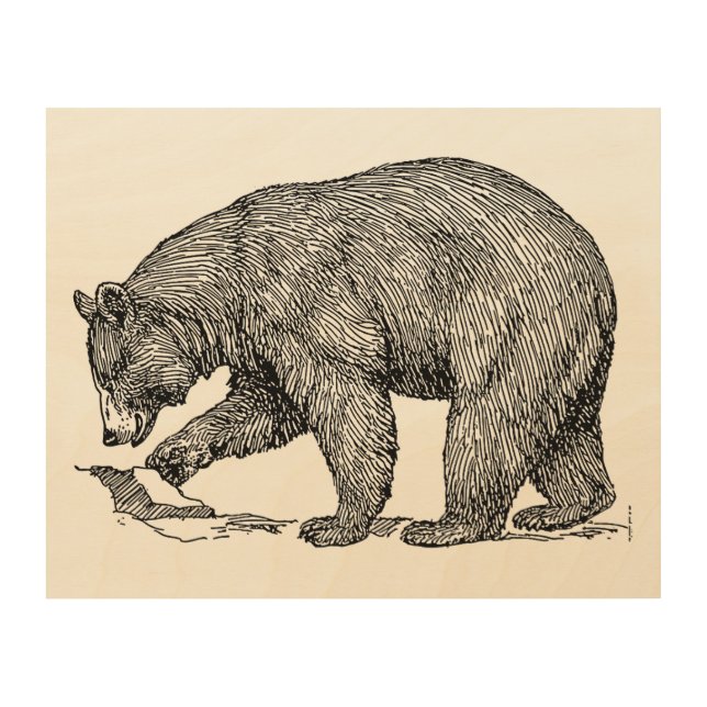 Bear Wood Wall Art (Front)