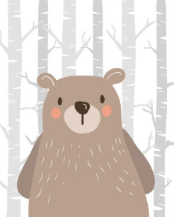 Woodland Nursery Posters Prints Zazzle Bear Woodland Animal Nursery Wall Art Print