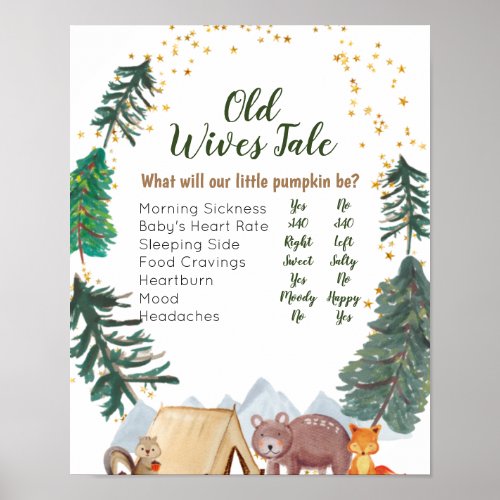 Bear Woodland Animals Old Wives Tales Poster
