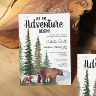 Bear Woodland Baby Shower  Invitation