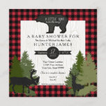 Bear Woodland Forest Lumberjack Plaid Baby Shower Invitation