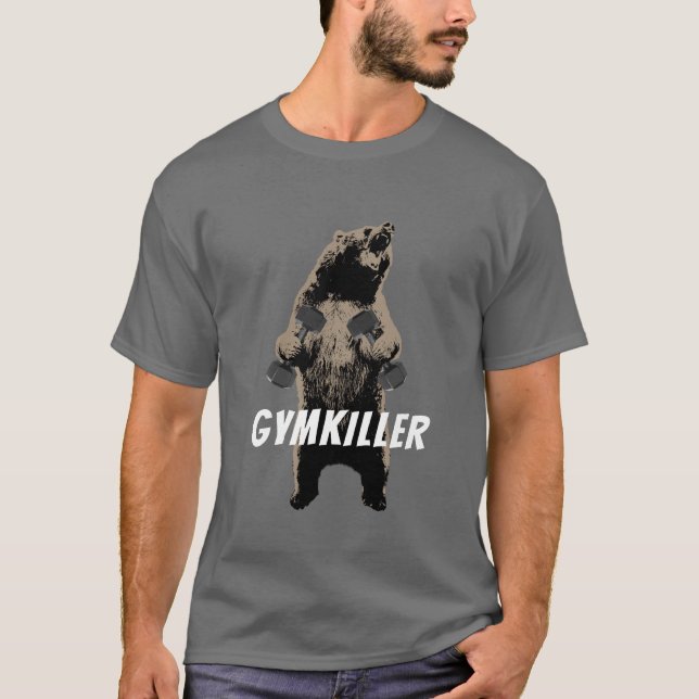 Bear Workout Gym Killer Fitness T-Shirt (Front)