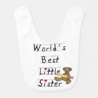 Bear World's Best Little Sister Bib