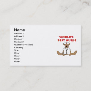 Bear World's Best Nurse T-shirts and Gifts Business Card