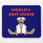 Bear World's Best Nurse T-shirts and Gifts Mouse Pad