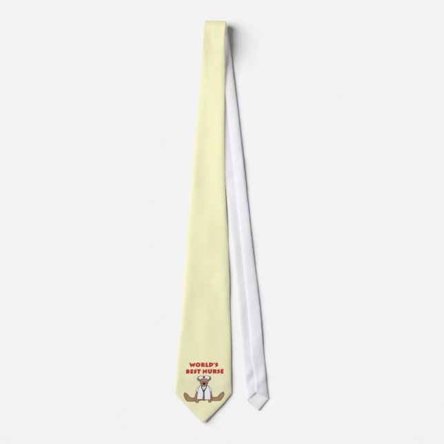 Bear World's Best Nurse T-shirts and Gifts Neck Tie (Front)