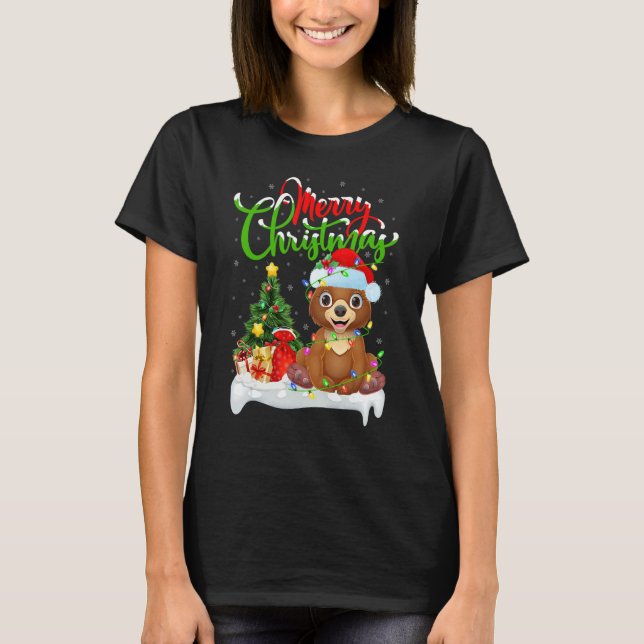 Bear   Xmas Decorations Santa Bear Christmas T-Shirt (Front)
