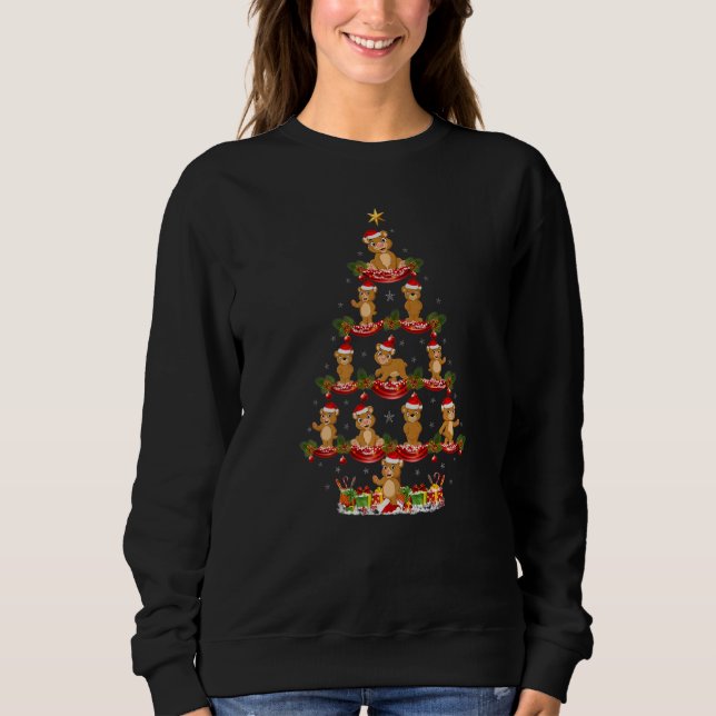 Bear  Xmas Holiday Santa Bear Christmas Tree Sweatshirt (Front)
