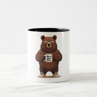 Bear-y Best Dad Funny Bear Two-Tone Coffee Mug