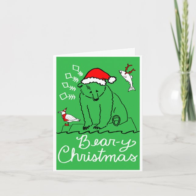 Bear-y Christmas Folded Greeting Card (Front)