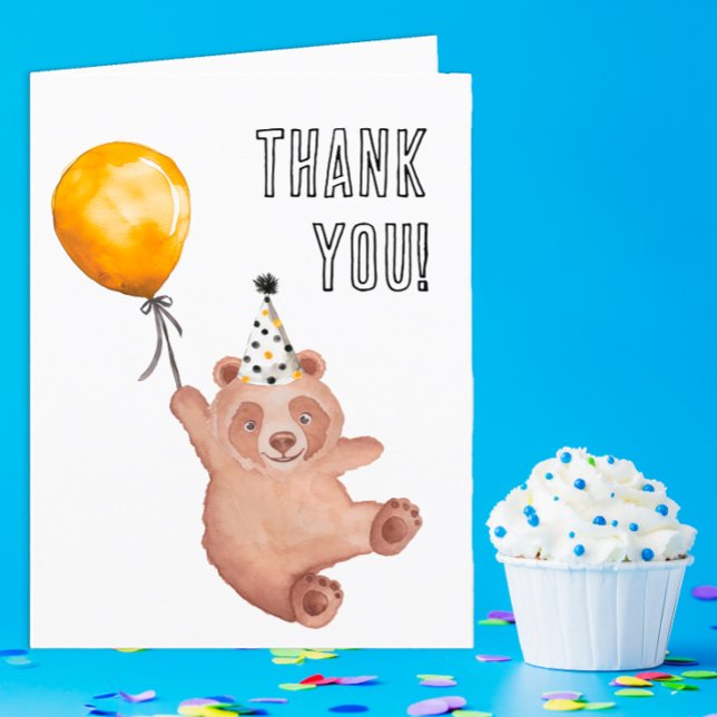 Bear-y Cute Birthday Thank You Card – Teddy Bear  (Bear-y Cute Thank You Card)