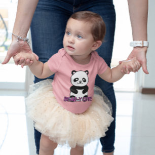 BEAR-Y CUTE PANDA BEAR PINK (FRONT AND BACK) BABY BODYSUIT