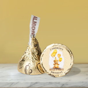 Bear-y First Birthday Gender Neutral Yellow Bear Hershey®'s Kisses®