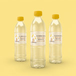 Bear-y First Birthday Gender Neutral Yellow Bear Water Bottle Label