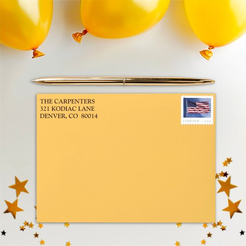 Bear_y First Birthday Yellow Pre_Addressed Envelop Envelope