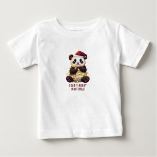 Bear-y Merry Christmas! Playful Panda Baby T-Shirt