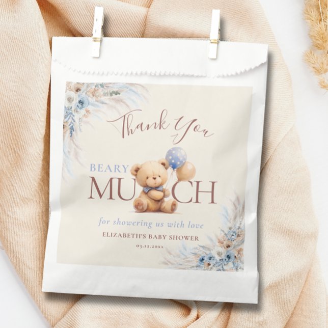 Bear-y Much Teddy Bear Baby Shower Thank You Favor Bag (Creator Uploaded)