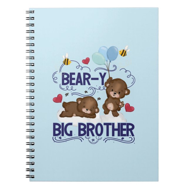 Bear-y Very Big Brother Sibling Pun Notebook (Front)