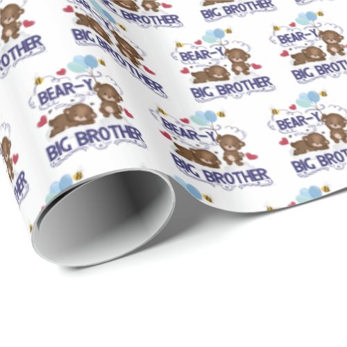 Bear_y Very Big Brother Sibling Pun Wrapping Paper