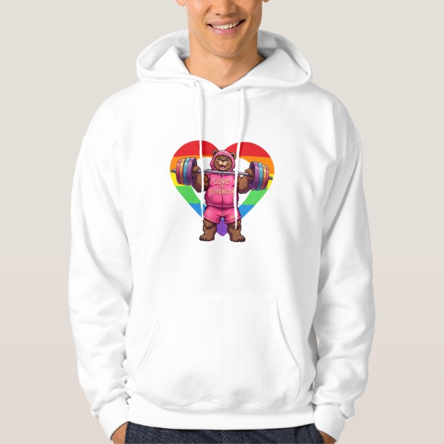 Bearbie love is strength hoodie (Front)