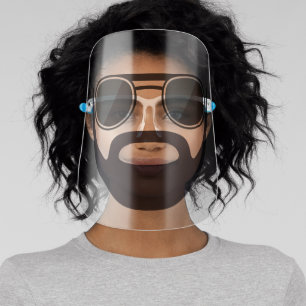 Beard And Glasses Face Shield