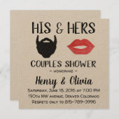 Beard and Lips Couples Wedding Shower invitation (Front/Back)