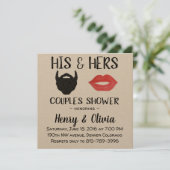 Beard and Lips Couples Wedding Shower invitation (Standing Front)