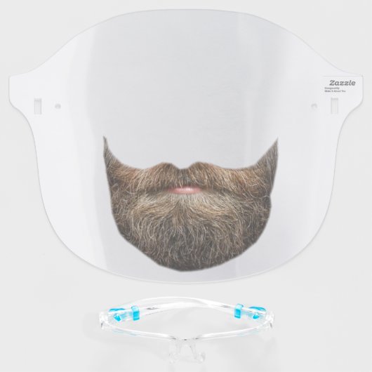 Beard and Mustache Disguise Face Shield (Front w/Glasses)