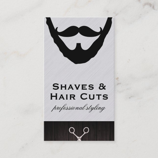 Beard and Mustache Shave and Cuts Appointment Card (Front)