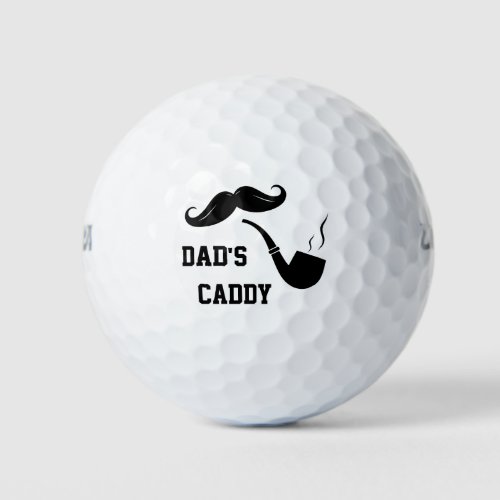 Beard and pipe pattern golf balls