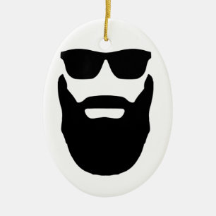 Beard and Sunglasses Ceramic Ornament