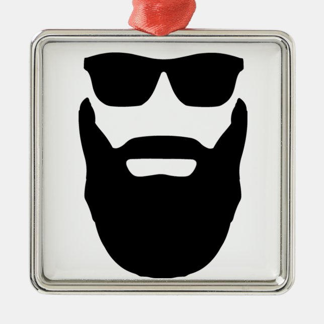 Beard and Sunglasses Metal Ornament (Front)