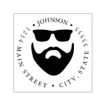 Beard and Sunglasses Return Label Self-inking Stamp Beard and Sunglasses Return Label Self-inking Stamp