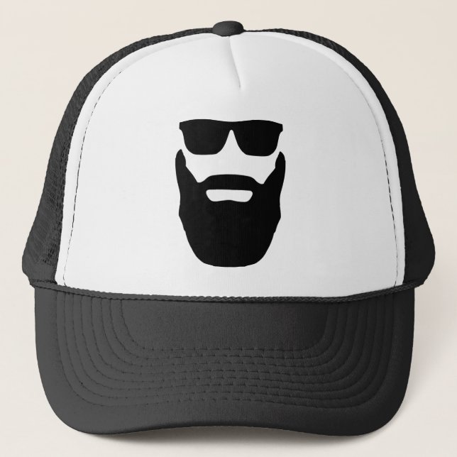 Beard and Sunglasses Trucker Hat (Front)