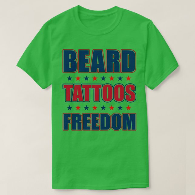 Beard And Tattoo Men American Gift Bearded Dad 2 T-Shirt (Design Front)