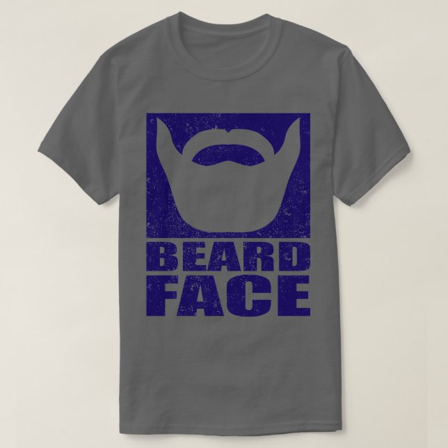 BEARD FACE Blue Print 1 T-Shirt (Design Front)