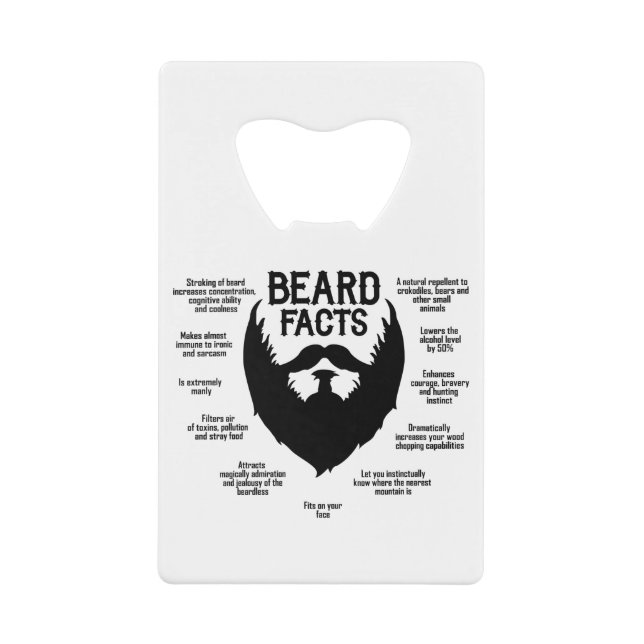 Beard Facts (black) Credit Card Bottle Opener (Front)