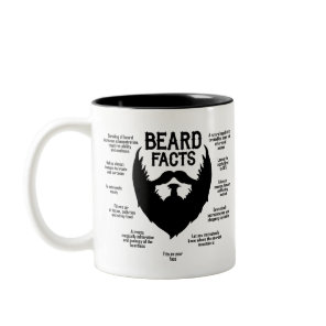Beard Facts (black) Two-Tone Coffee Mug