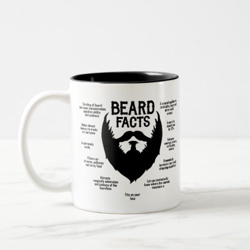 Beard Facts black Two_Tone Coffee Mug