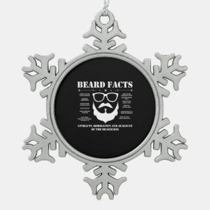 Beard Facts Snowflake Pewter Christmas Ornament