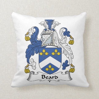 Beard Family Crest Throw Pillow