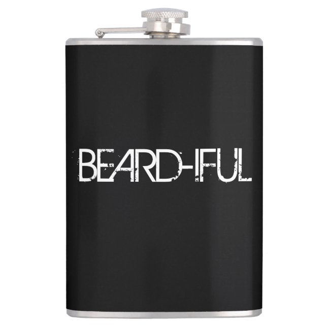 Beard Flask - Beard-iful - for the Bearded Man (Front)